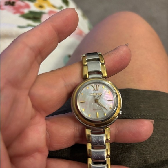 Citizen eco drive mother of pearl ladies wrist watch main image 5